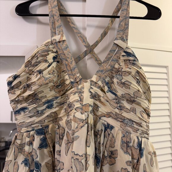 Ulla Johnson Eliana Silk Printed Peplum Cropped Tank Top - Jasmine - Size 8 NWT - Picture 3 of 7
